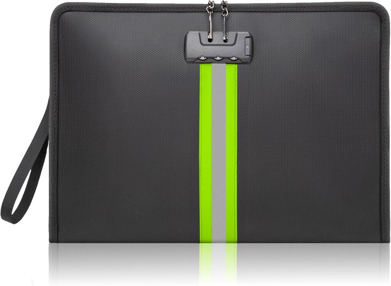 Ninitch Fireproof Document Bag with Lock - 15"x11" Large Money Bag for Cash & Valuables - Waterproof Security Organizer for A4 Legal Papers, Tablet & Travel - Image 1